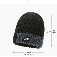 Men's Winter Fleece Knitted Hat Ear Protection Thickened Warm Pullover Hat