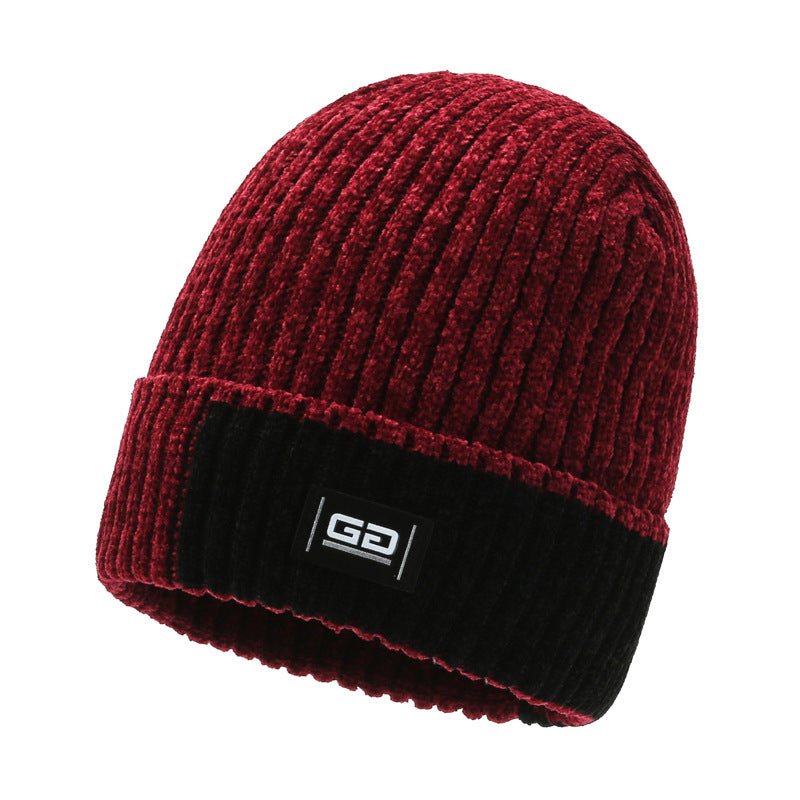 Men's Winter Fleece Knitted Hat Ear Protection Thickened Warm Pullover Hat
