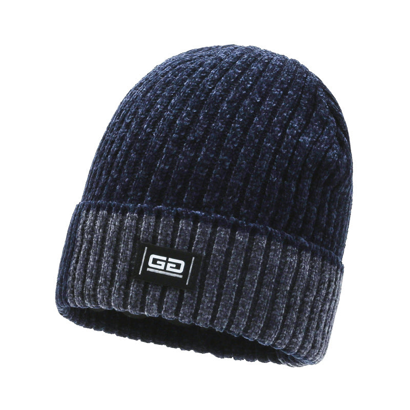 Men's Winter Fleece Knitted Hat Ear Protection Thickened Warm Pullover Hat
