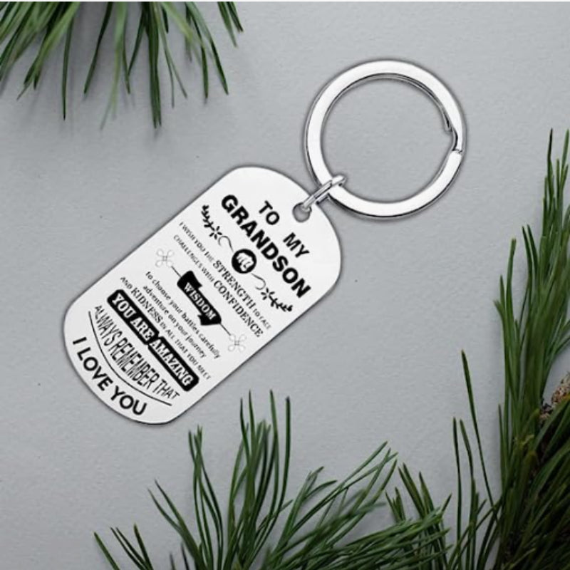Metal Grandson Granddaughter Key Chain Gift From Grandma