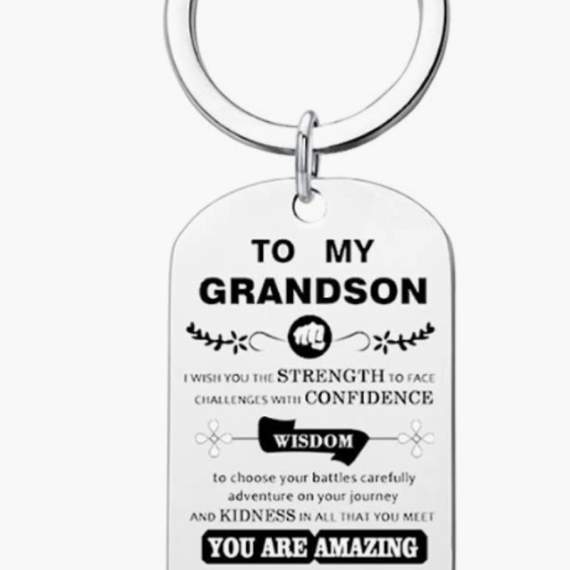 Metal Grandson Granddaughter Key Chain Gift From Grandma
