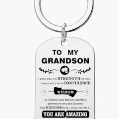 Metal Grandson Granddaughter Key Chain Gift From Grandma