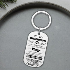 Metal Grandson Granddaughter Key Chain Gift From Grandma