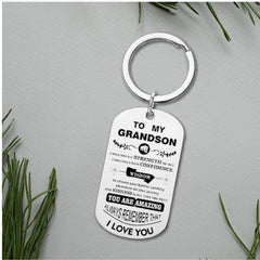 Metal Grandson Granddaughter Key Chain Gift From Grandma