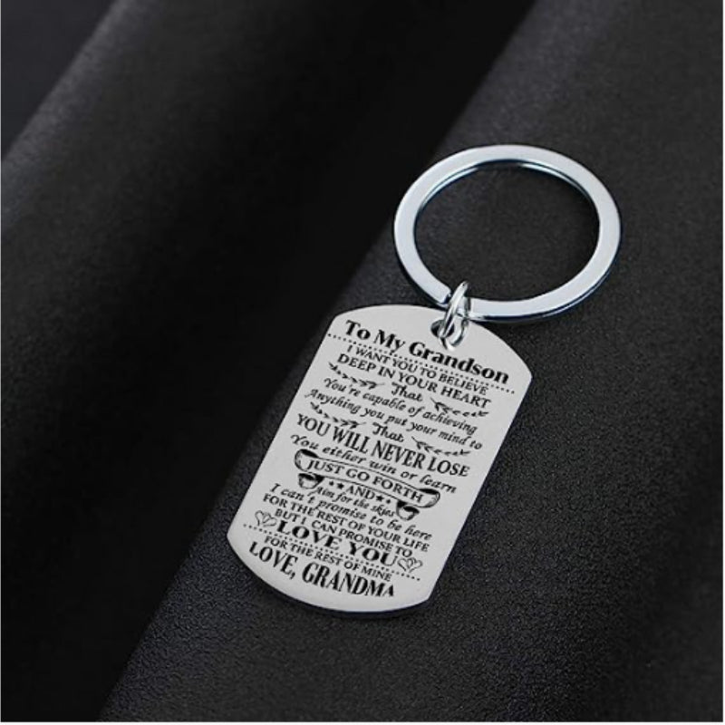 Grandson Granddaughter Key Chain Keyring Pendant Birthday Graduation