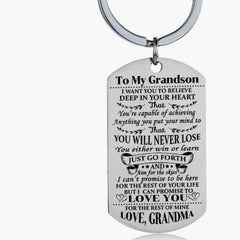 Grandson Granddaughter Key Chain Keyring Pendant Birthday Graduation