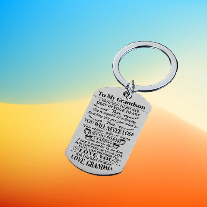 Grandson Granddaughter Key Chain Keyring Pendant Birthday Graduation