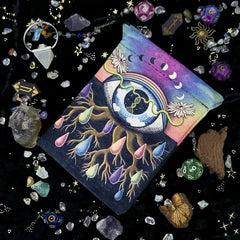 Evil Eyes Crystal Gem Drawstring Bag for Tarot Enthusiasts
