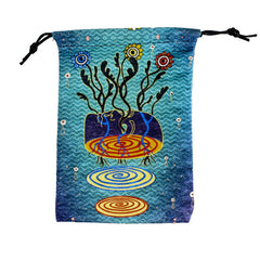 Evil Eyes Crystal Gem Drawstring Bag for Tarot Enthusiasts