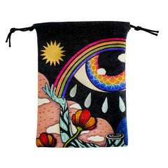 Evil Eyes Crystal Gem Drawstring Bag for Tarot Enthusiasts