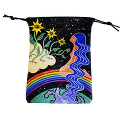 Evil Eyes Crystal Gem Drawstring Bag for Tarot Enthusiasts