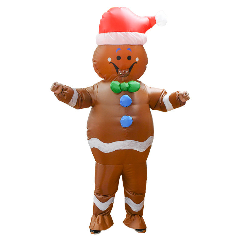 Gingerbread Man Inflatable Costume Halloween Party Cosplay Dress Up