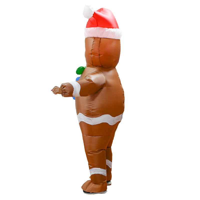 Gingerbread Man Inflatable Costume Halloween Party Cosplay Dress Up