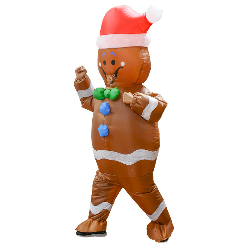 Gingerbread Man Inflatable Costume Halloween Party Cosplay Dress Up