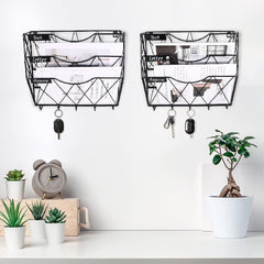 3 Tier Wall File Holder Organizer Magazine Rack Wall Mount