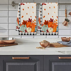 1pc Pumpkin Themed Absorbent Cleaning Towel - Ultra Fine Fiber Dishcloth