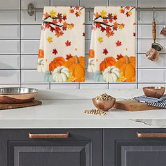 1pc Pumpkin Themed Absorbent Cleaning Towel - Ultra Fine Fiber Dishcloth