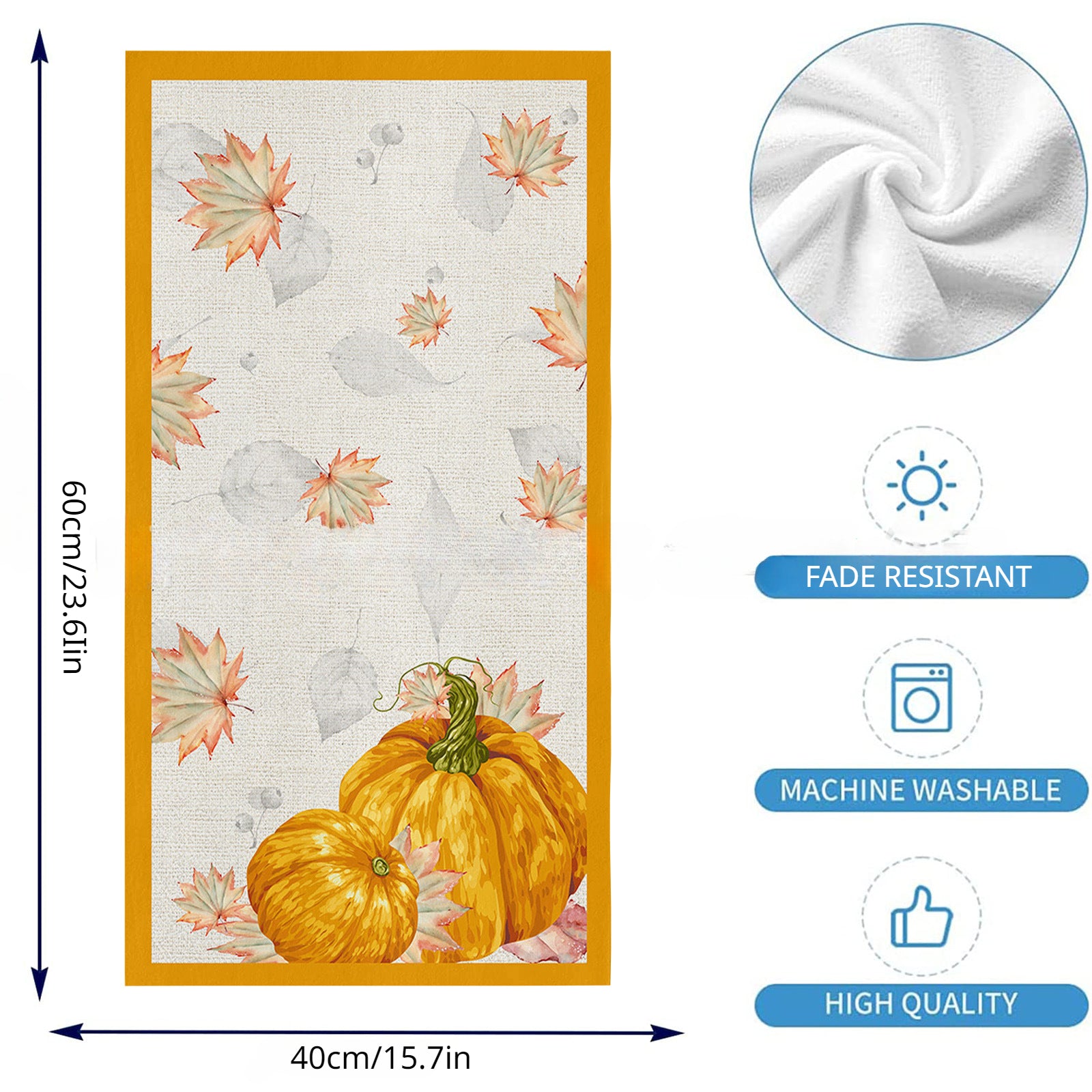 1pc Pumpkin Themed Absorbent Cleaning Towel - Ultra Fine Fiber Dishcloth