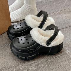 Thickened Warm Hole Shoes Plus Velvet Slippers