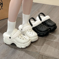 Thickened Warm Hole Shoes Plus Velvet Slippers