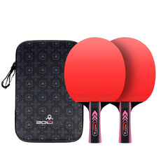2pcs Table Tennis Paddle With Ergonomic Handle & Storage Bag