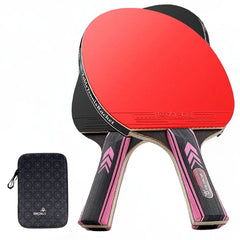 2pcs Table Tennis Paddle With Ergonomic Handle & Storage Bag