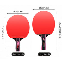 2pcs Table Tennis Paddle With Ergonomic Handle & Storage Bag