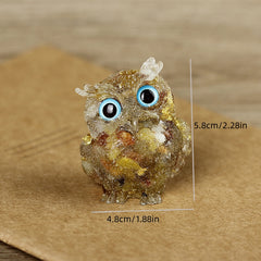 Natural Crystal Gravel Halloween Decoration Drop Glue Owl Ornament
