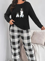 Ranch Print Tee & Plaid Pants Lounge Set
