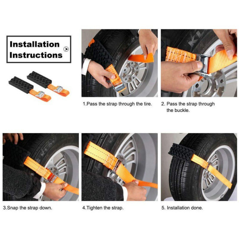 Snow Chain Strap Emergency Anti Skid Belt for Car SUV
