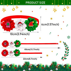 5pcs Christmas Dress Up Dog Bow Tie & Flower Collar Set