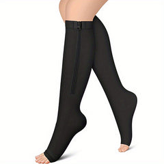 Open Toe Zipper Compression Socks for Women Men