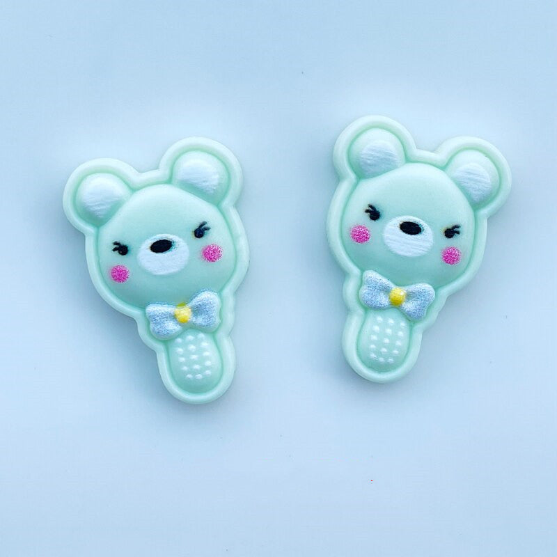 10pcs Mini Mixed Animals Rainbow Fruit Resin Handcraft Accessories