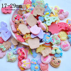 10pcs Mini Mixed Animals Rainbow Fruit Resin Handcraft Accessories