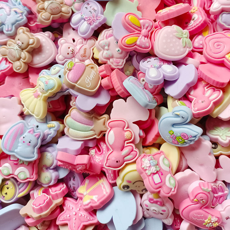 10pcs Mini Mixed Animals Rainbow Fruit Resin Handcraft Accessories