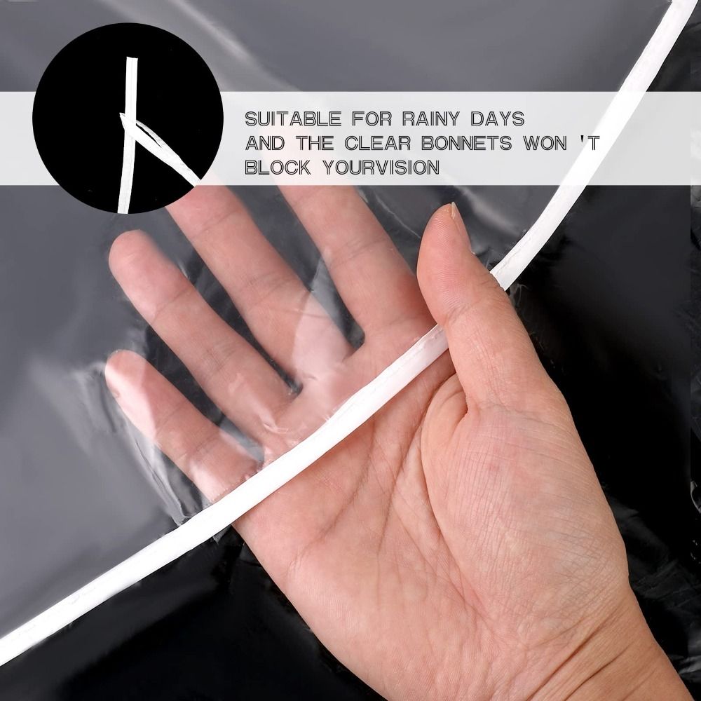 Clear Rain Hats Plastic Waterproof Hood Protector
