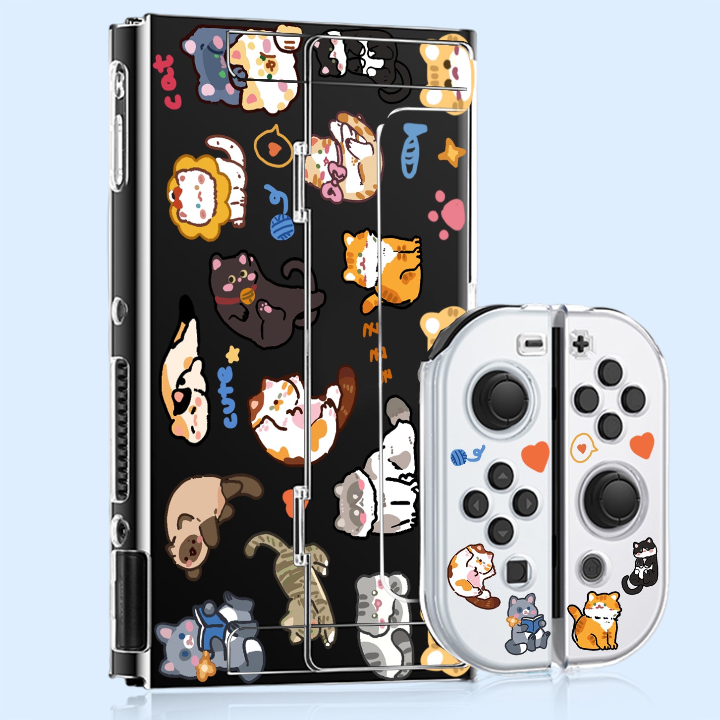 Full Screen Kittens Switch Protective Shell For Switch OLED Frosted Hard Shell