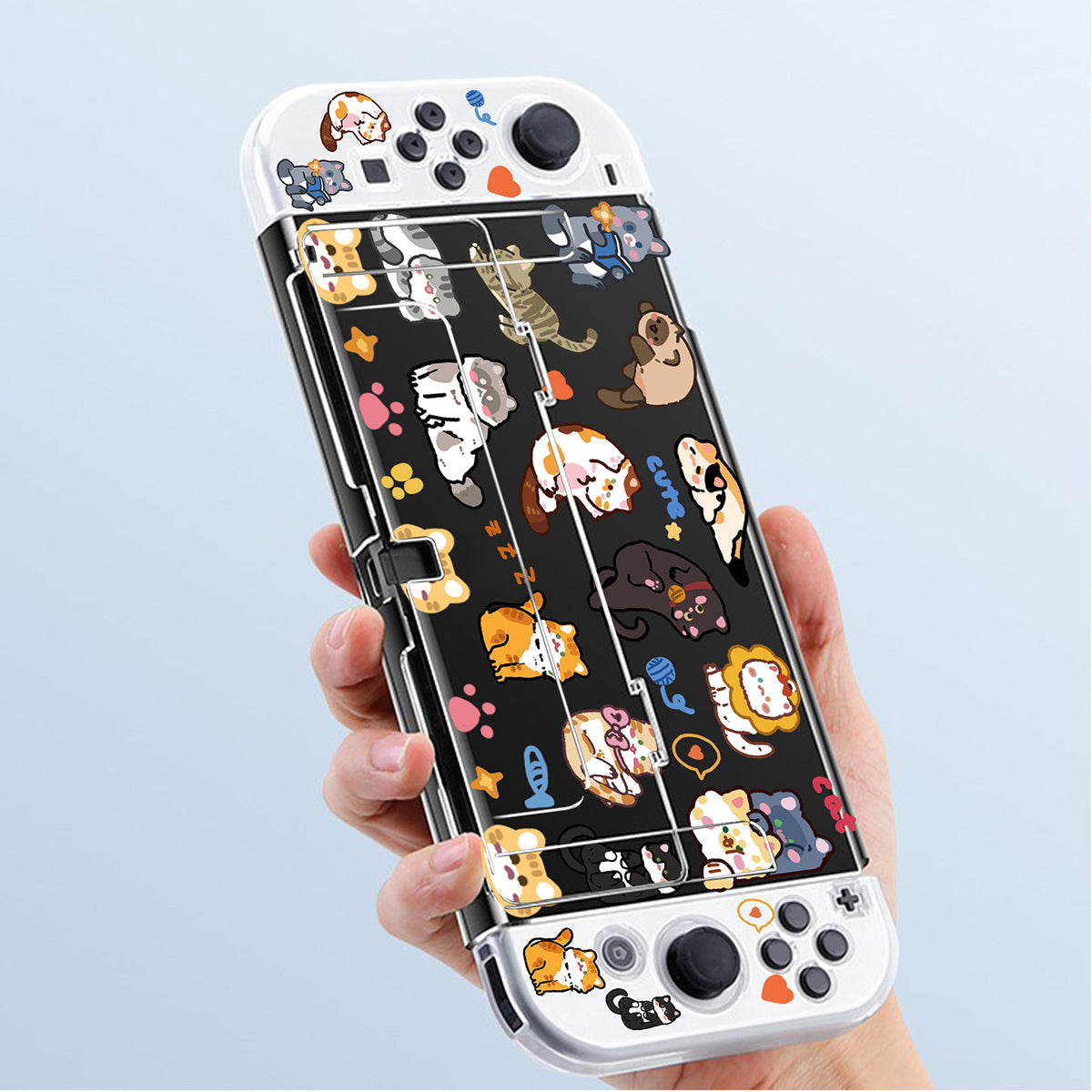 Full Screen Kittens Switch Protective Shell For Switch OLED Frosted Hard Shell