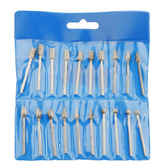20pcs Diamond Grinding Heads Mini Bit Rotary Drill Tool Burrs 3mm Shank