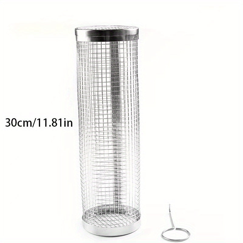 BBQ Net Tube Grill Basket - Grilling Fish/Vegetables - Kitchen & Outdoor Decor