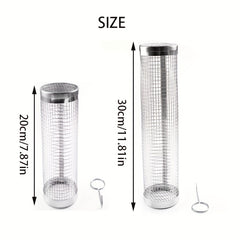 BBQ Net Tube Grill Basket - Grilling Fish/Vegetables - Kitchen & Outdoor Decor