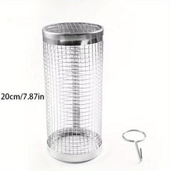 BBQ Net Tube Grill Basket - Grilling Fish/Vegetables - Kitchen & Outdoor Decor