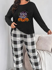 Pumpkin & Letter Print Pajama Set
