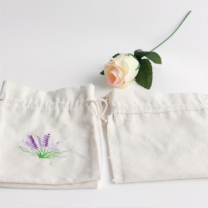 Embroidered Small Cloth Bag w/ Drawstring Jewelry Storage Gift Bag