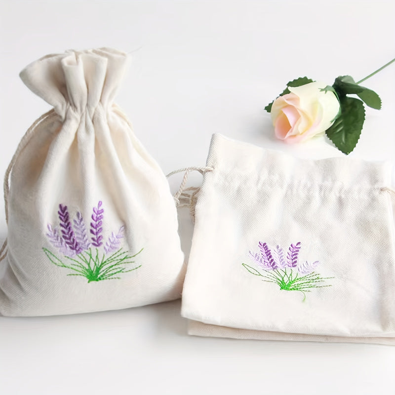 Embroidered Small Cloth Bag w/ Drawstring Jewelry Storage Gift Bag