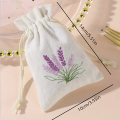 Embroidered Small Cloth Bag w/ Drawstring Jewelry Storage Gift Bag