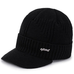 Men's Windproof Warm Knitted Hats with Elastic Brims
