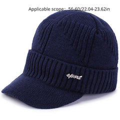 Men's Windproof Warm Knitted Hats with Elastic Brims