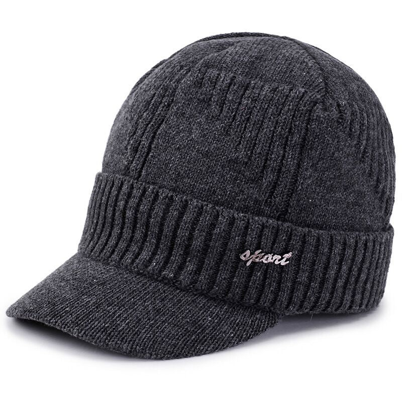 Men's Windproof Warm Knitted Hats with Elastic Brims