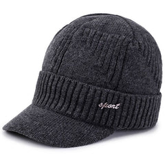 Men's Windproof Warm Knitted Hats with Elastic Brims